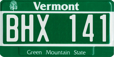 VT license plate BHX141
