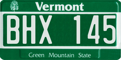 VT license plate BHX145