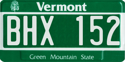 VT license plate BHX152