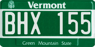 VT license plate BHX155