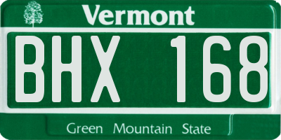 VT license plate BHX168