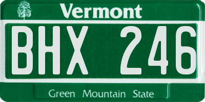 VT license plate BHX246