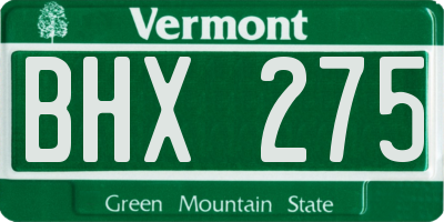VT license plate BHX275