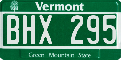 VT license plate BHX295
