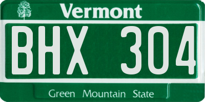 VT license plate BHX304
