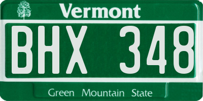 VT license plate BHX348