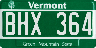 VT license plate BHX364