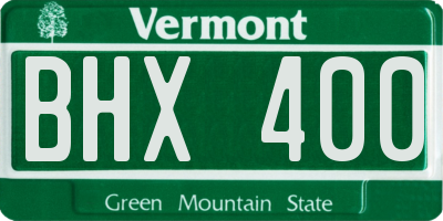 VT license plate BHX400