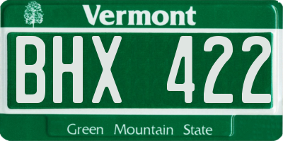 VT license plate BHX422