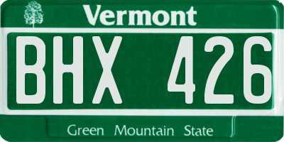 VT license plate BHX426