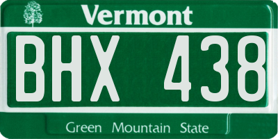 VT license plate BHX438