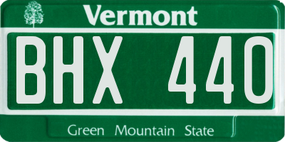 VT license plate BHX440