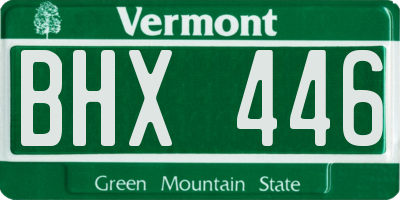 VT license plate BHX446