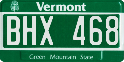 VT license plate BHX468
