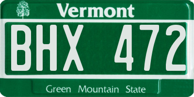 VT license plate BHX472