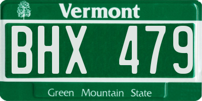 VT license plate BHX479