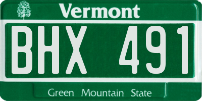 VT license plate BHX491