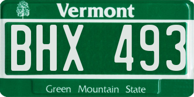 VT license plate BHX493