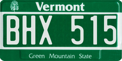 VT license plate BHX515