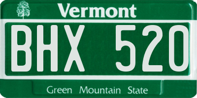 VT license plate BHX520