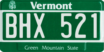 VT license plate BHX521