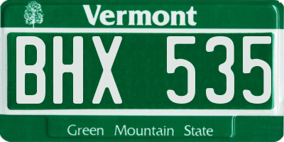 VT license plate BHX535