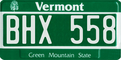 VT license plate BHX558