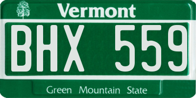 VT license plate BHX559