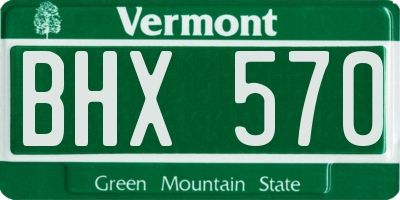 VT license plate BHX570