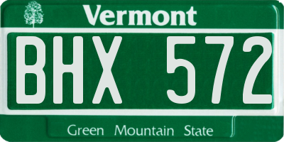 VT license plate BHX572