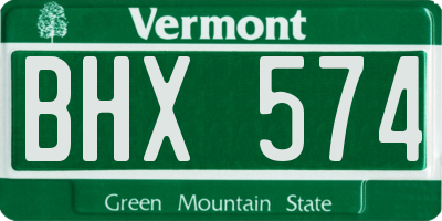 VT license plate BHX574