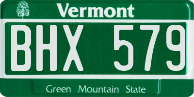 VT license plate BHX579