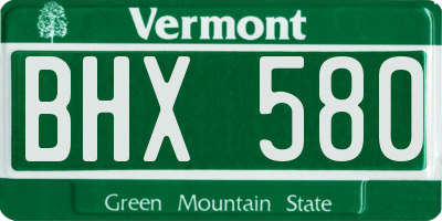 VT license plate BHX580