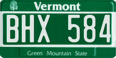 VT license plate BHX584