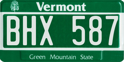 VT license plate BHX587