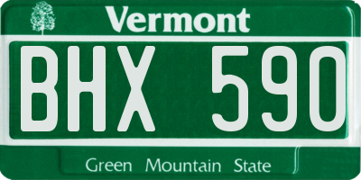 VT license plate BHX590