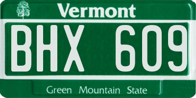 VT license plate BHX609