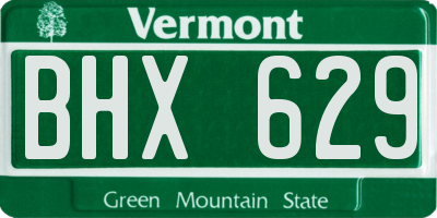 VT license plate BHX629