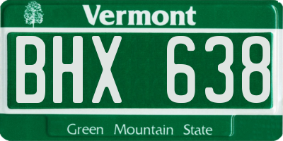 VT license plate BHX638