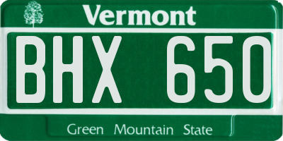 VT license plate BHX650