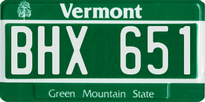VT license plate BHX651