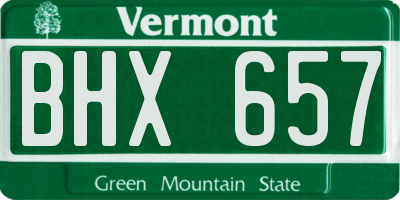 VT license plate BHX657