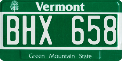 VT license plate BHX658