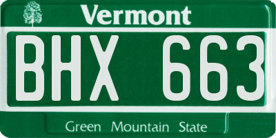 VT license plate BHX663