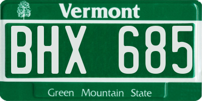 VT license plate BHX685