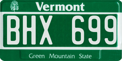 VT license plate BHX699