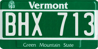 VT license plate BHX713