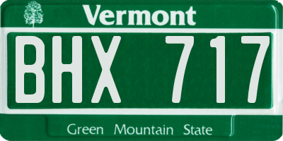 VT license plate BHX717