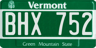 VT license plate BHX752