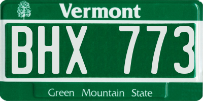 VT license plate BHX773